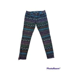 Vintage American Eagle Jeggings Size 4 Floral Leaf Design 30" x 27" Stretch